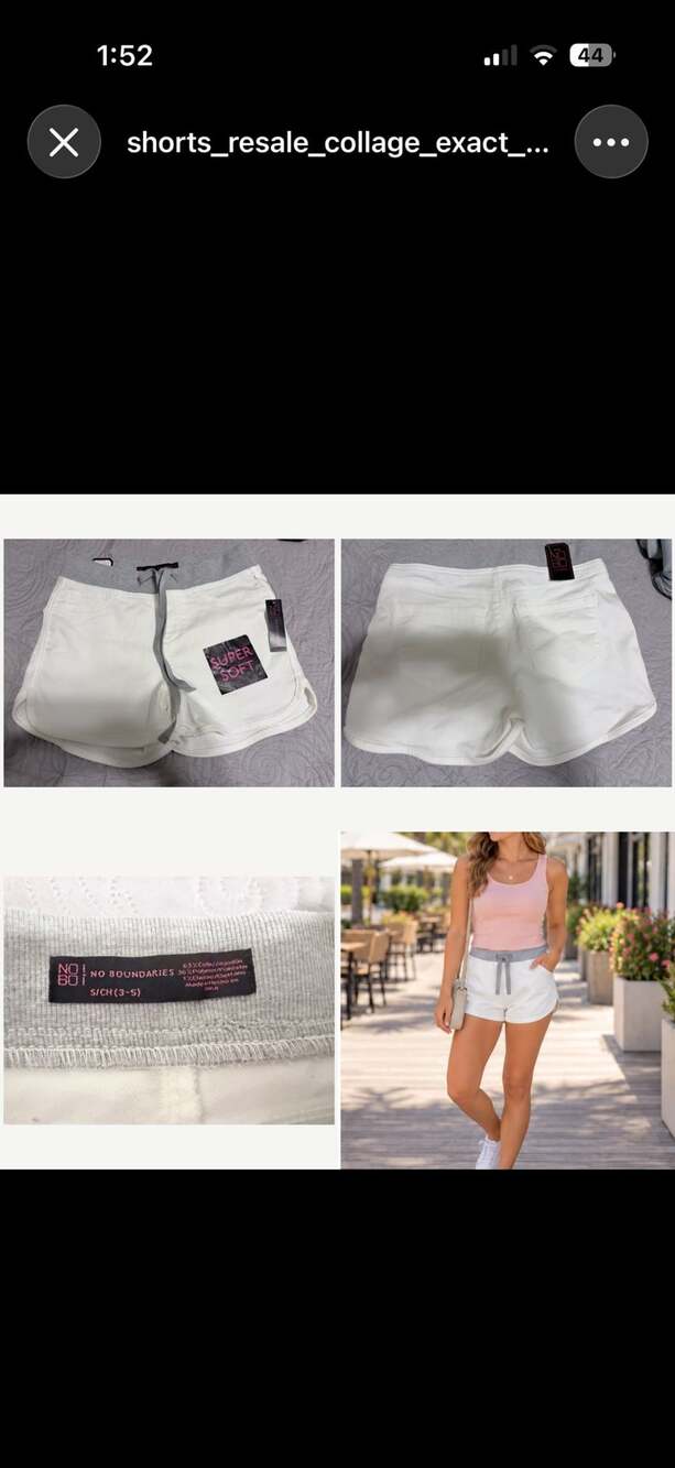 🤍 NWT No Boundaries Super Soft White Dolphin Shorts Juniors S 3–5